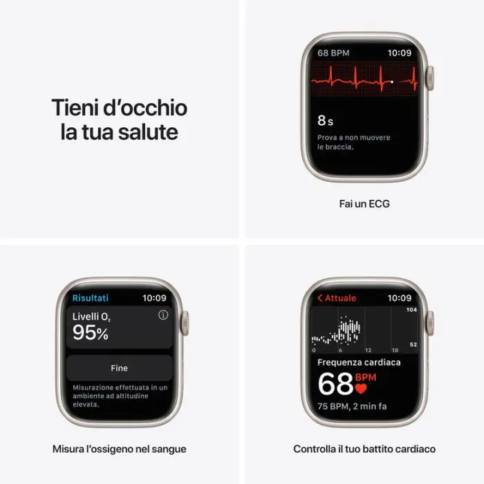Apple Watch Nike Series 7 GPS, 45mm Cassa in Alluminio Galassia con Cinturino Sport Platino Puro/Nero , 139051 , Immagine 5