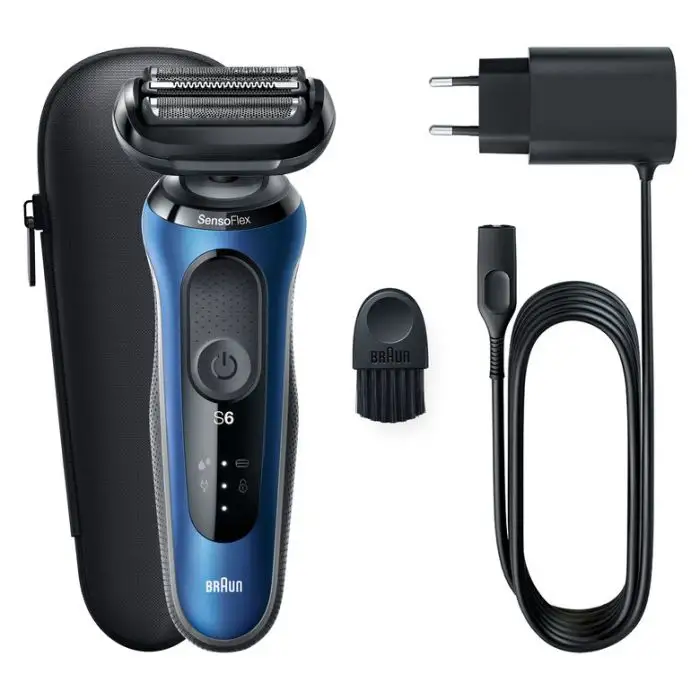 Braun Series 6 61-B1000s Rasoio Elettrico Uomo, SensoFlex, Wet&amp;Dry, Ricaricabile, Rasoio A Lamina Senza Fili, Blu , 157234 , Immagine 5