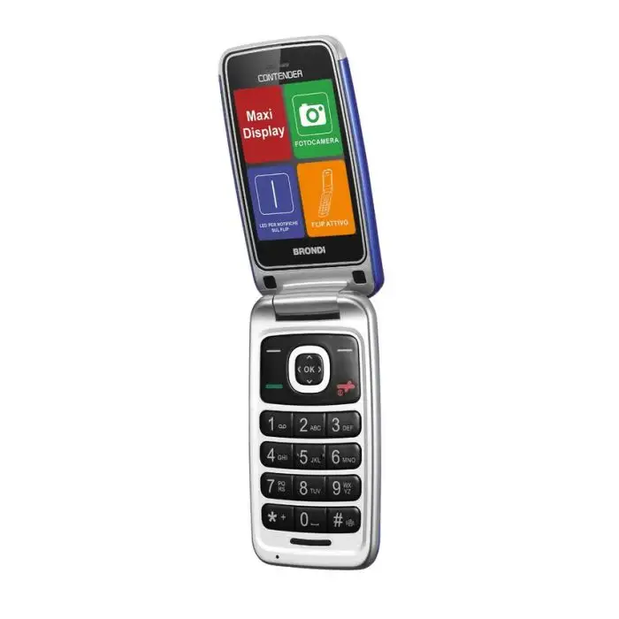 Brondi Contender 7,62 cm (3&quot;) Blu Telefono per anziani , 138737 , Immagine 3
