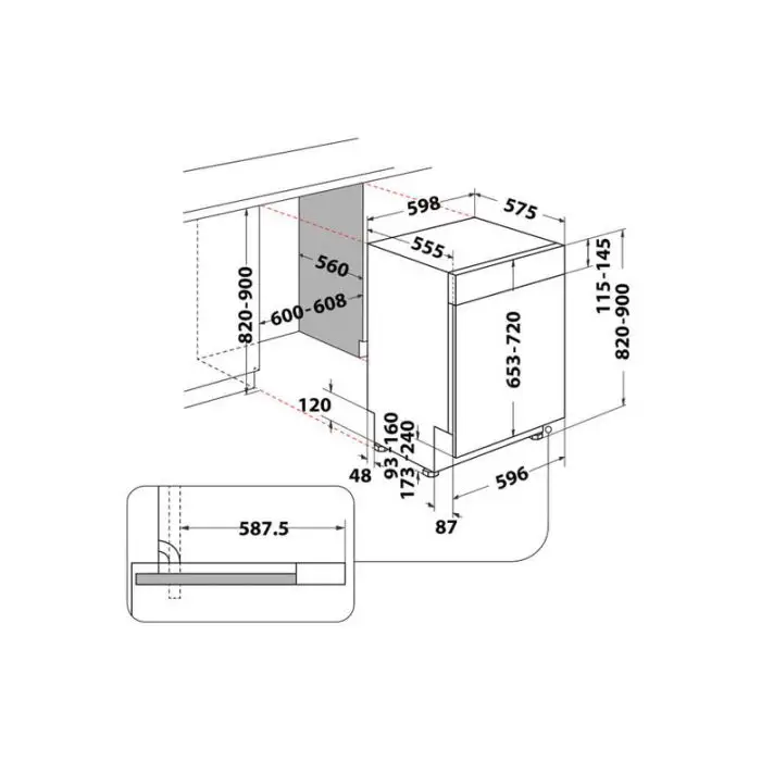 Whirlpool Lavastoviglie semi incasso - WB 6020 P X , 158672 , Immagine 3