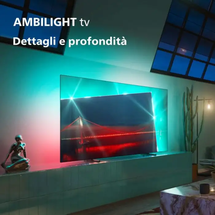 Philips Ambilight TV OLED 718 65“ 4K UHD Dolby Vision e Dolby Atmos Google TV , 151928 , Immagine 3