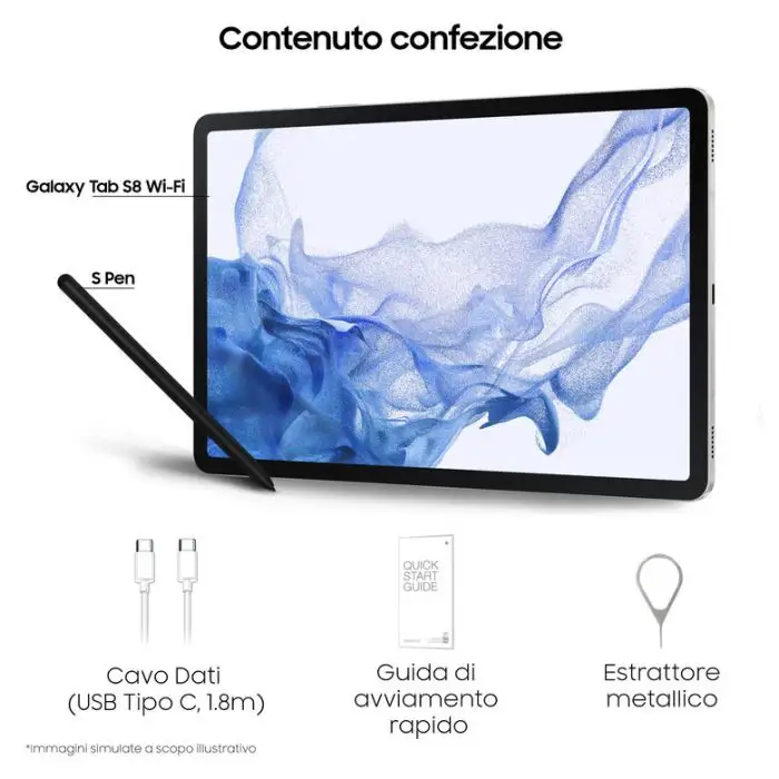 Samsung Galaxy Tab S8 Tablet Android 11 Pollici Wi-Fi RAM 8 GB 128 GB Tablet Android 12 Silver [Versione italiana] , 140407 , Immagine 18