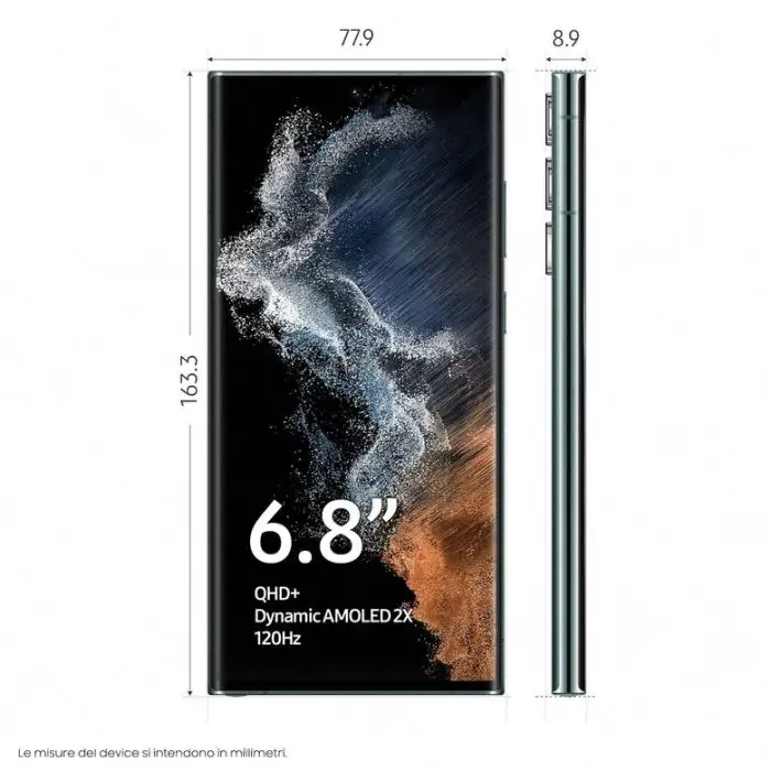 Samsung Galaxy S22 Ultra 5G Display 6.8&#039;&#039; Dynamic AMOLED 2X, 5 fotocamere, RAM 12 GB, 512 GB, 5.000mAh, Green , 140220 , Immagine 3