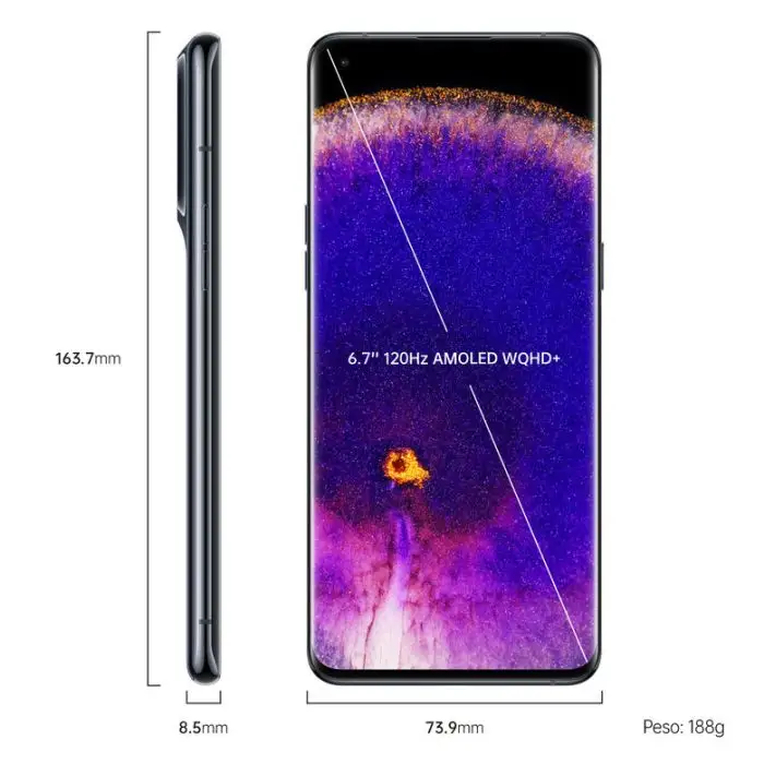 OPPO Find X5 Pro 17 cm (6.7&quot;) Doppia SIM Android 12 5G USB tipo-C 12 GB 256 GB 5000 mAh Nero , 140990 , Immagine 2
