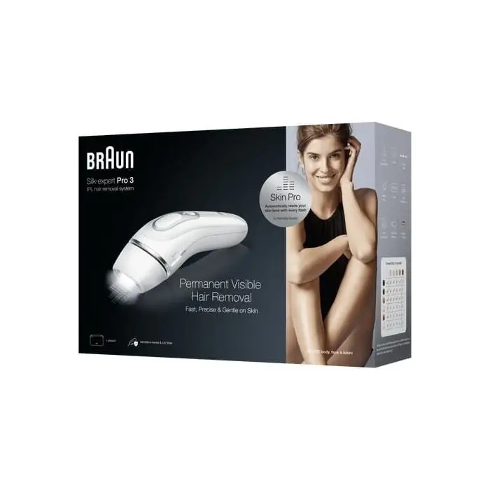 Braun Silk-expert Pro Silk expert Pro 3 PL3020, Epilatore A Luce Pulsata Donna, Per La Rimozione Permanente Dei Peli Visibili A Casa Tua, Bianco/Argento , 141363 , Immagine 8