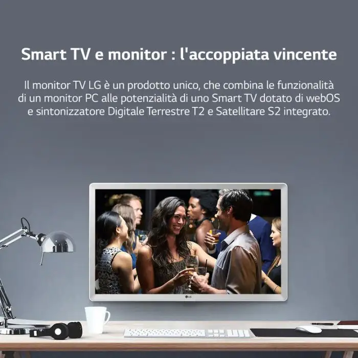 LG 24TQ510S Televisione Smart TV 24 Pollici Led WebOs Bianco , 145939 , Immagine 9