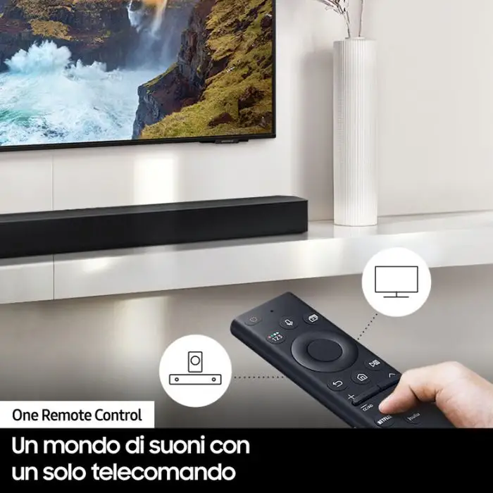 Samsung Soundbar HW-B450/ZF con subwoofer 2.1 canali 300W, bassi profondi, effetto surround, suone ottimizzato, unico telecomando , 141995 , Immagine 8