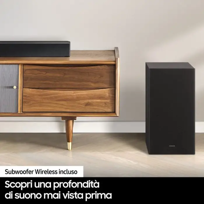 Samsung Soundbar HW-B450/ZF con subwoofer 2.1 canali 300W, bassi profondi, effetto surround, suone ottimizzato, unico telecomando , 141995 , Immagine 5