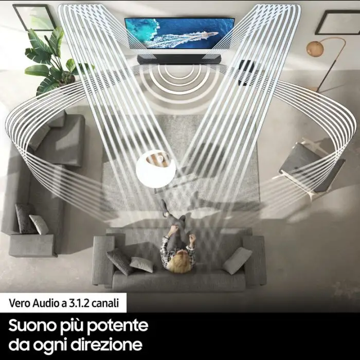 Samsung Soundbar HW-Q700B/ZF con subwoofer 3.1.2 canali 320W, audio 3D wireless ottimizzato, effetto cinema surround , 141990 , Immagine 9