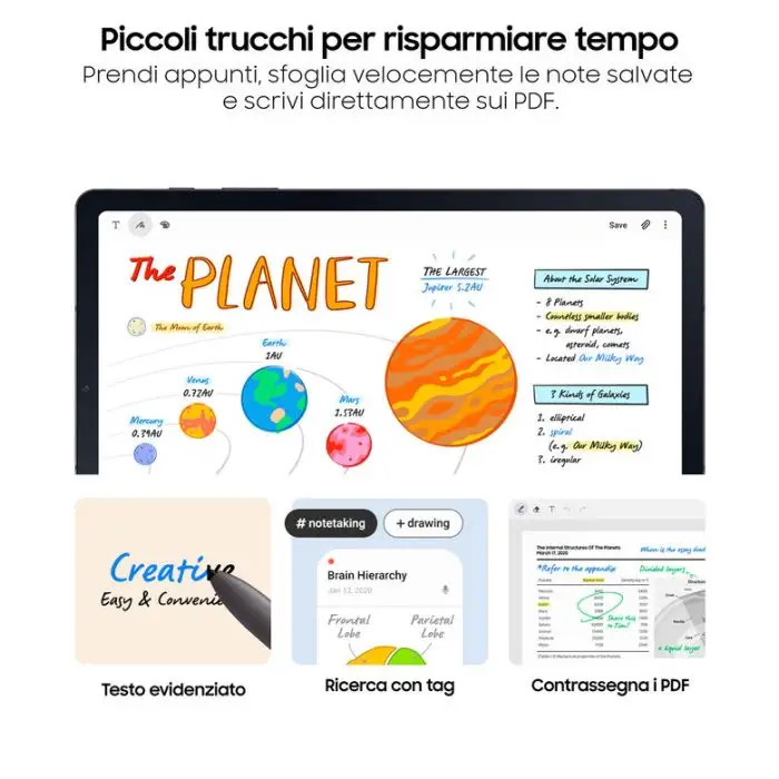 Samsung Galaxy Tab S6 Lite Tablet Android 10.4 Pollici Wi-Fi RAM 4 GB, 128 GB espandibili Tablet Android 12 Oxford Gray , Computer e portatili , 142303 , Immagine 5