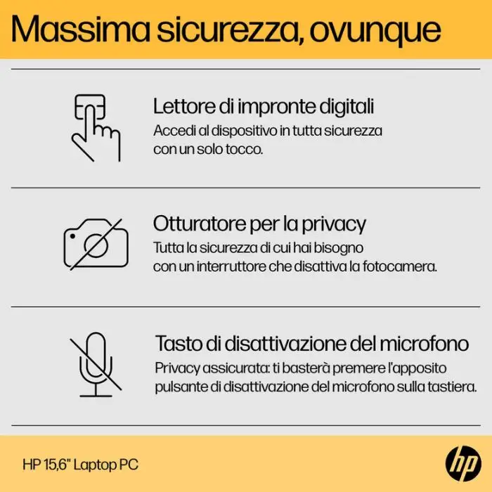 HP 15-fc0041nl AMD Ryzen™ 5 7520U Computer portatile 39,6 cm (15.6&quot;) Full HD 8 GB LPDDR5-SDRAM 256 GB SSD Wi-Fi 6 (802.11ax) Windows 11 Home Grigio , 152315 , Immagine 8
