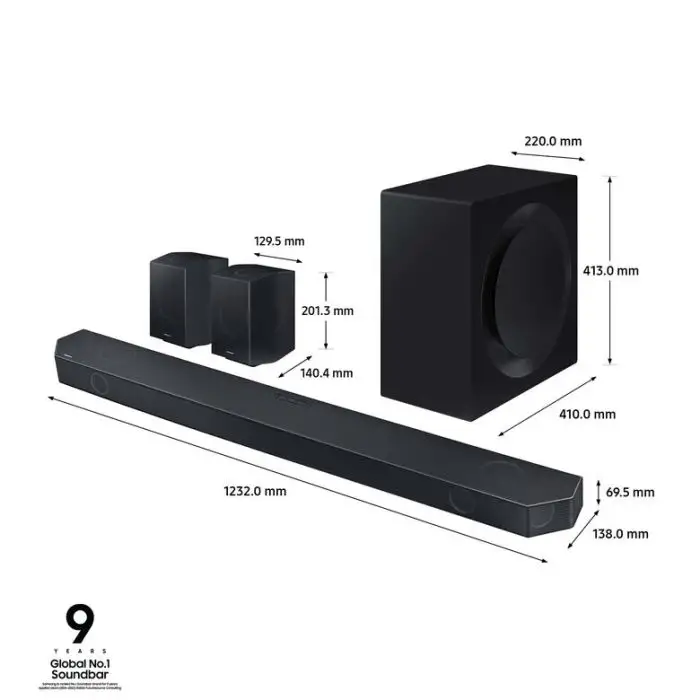 Samsung Soundbar HW-Q990C/ZF Serie Q, 22 speaker, Wireless Dolby Atmos, Audio a 11.1.4 canali, Q-Simphony, Compatibile con Alexa e Google Assistant, Black , 147543 , Immagine 11