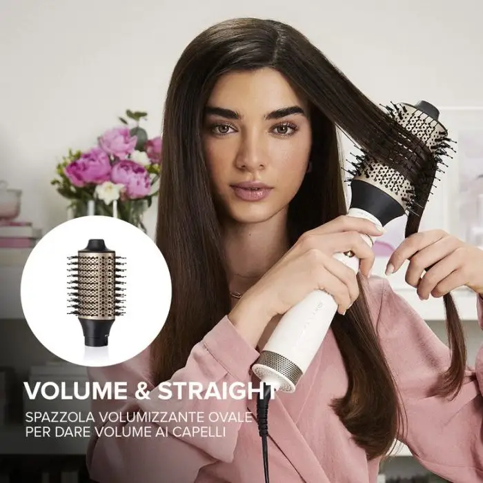 Bellissima Imetec Air Wonder, Spazzola Ad Aria Calda, Tecnologia A Ioni, Spazzole Rivestite In Ceramica E Cheratina, Asciuga, Dona Volume, 8 Accessori, 1000 W , 139743 , Immagine 5