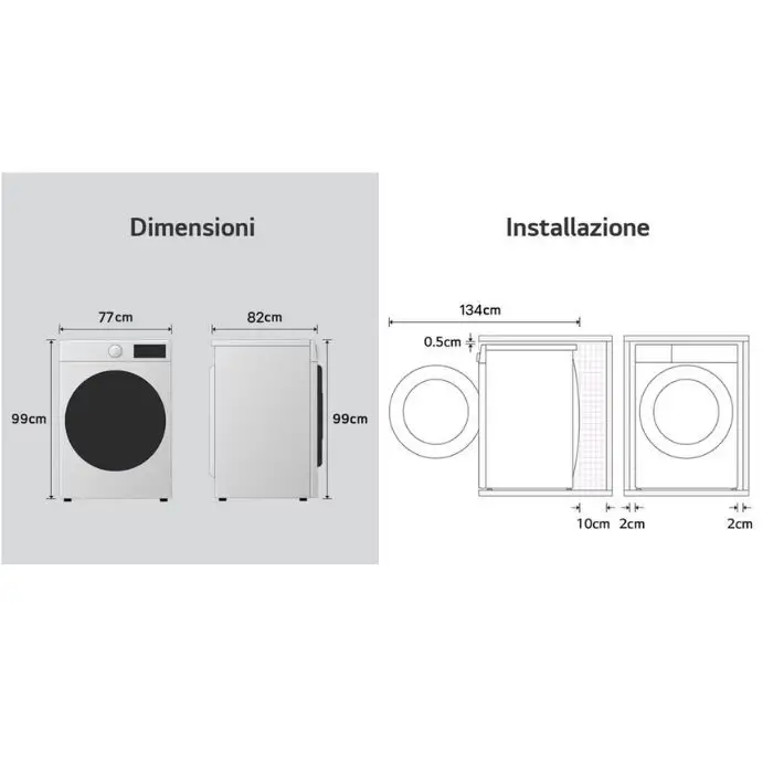 LG RH18U8AVCW Asciugatrice 18kg Pompa di calore DUAL Inverter Serie U8 Direct Drive AI Dry Wi-Fi Allergy Care A+++  , 155616 , Immagine 15
