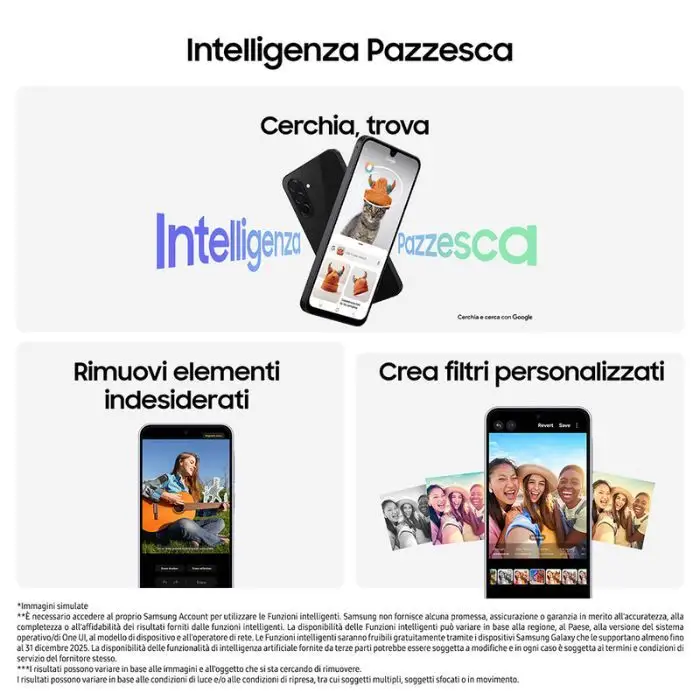Samsung Galaxy A26 5G Smartphone con Funzioni intelligenti Display Super AMOLED 6.7” 8/256GB 5.000 mAh memoria espandibile Mint , 158059 , Immagine 2