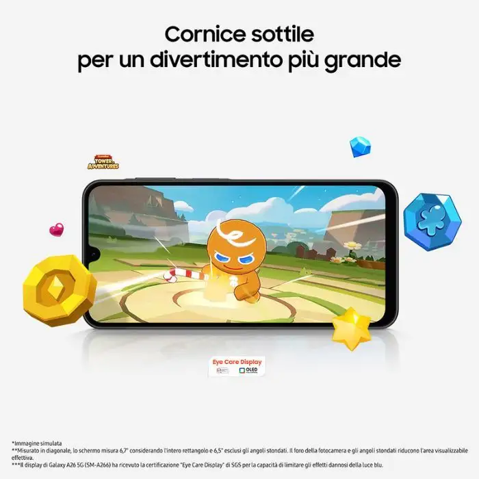 Samsung Galaxy A26 5G Smartphone con Funzioni intelligenti Display Super AMOLED 6.7” 8/256GB 5.000 mAh memoria espandibile Mint , 158059 , Immagine 4