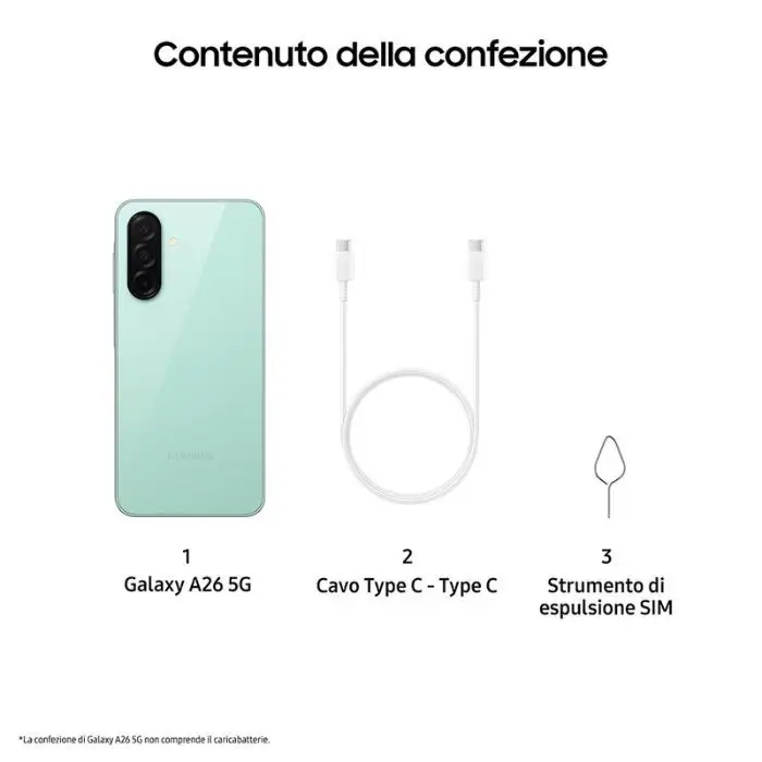 Samsung Galaxy A26 5G Smartphone con Funzioni intelligenti Display Super AMOLED 6.7” 8/256GB 5.000 mAh memoria espandibile Mint , 158059 , Immagine 6