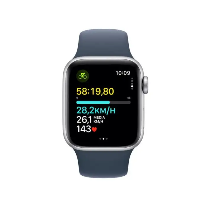 Apple Watch SE GPS Cassa 40mm in Alluminio Argento con Cinturino Sport Blu Tempesta - S/M , 149804 , Immagine 5