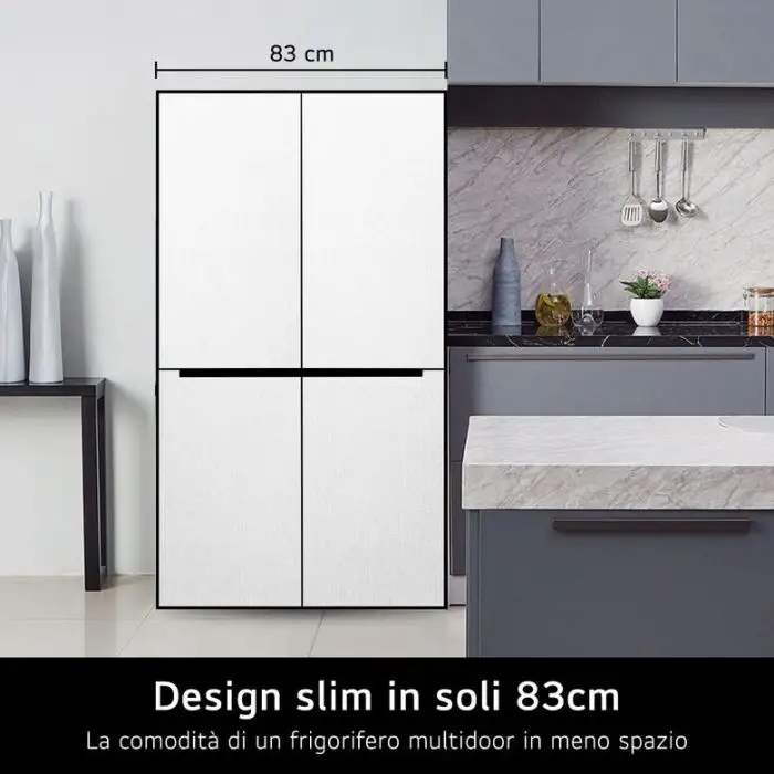 LG GMB844MC4E Frigorifero Multidoor Slim, Classe E, 530L, Wi-Fi, Total No Frost, Nero , 155315 , Immagine 3
