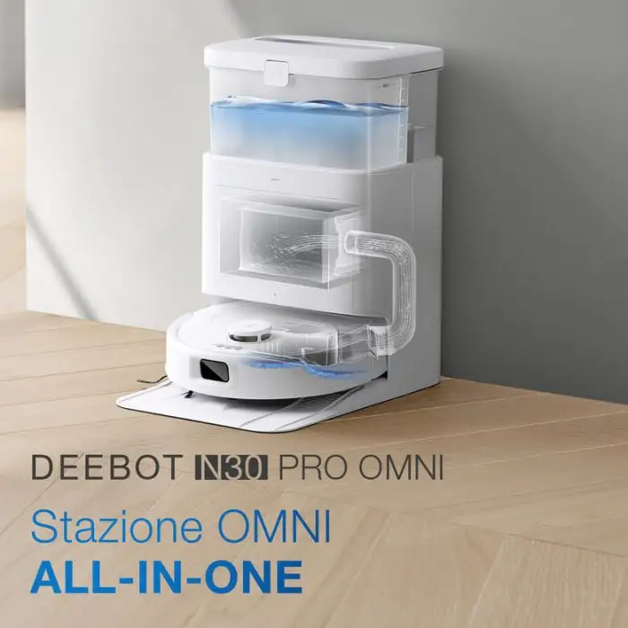 Ecovacs Deebot N30 Pro Omni 0,35 L Robot Aspirapolvere Senza sacchetto Bianco , 158428 , Immagine 9