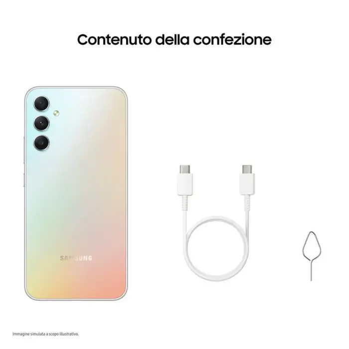 Samsung Galaxy A34 5G Display FHD+ Super AMOLED 6.6”, Android 13, 8GB RAM, 256GB, Doppia SIM, Batteria 5.000 mAh, Awesome Silver , 146240 , Immagine 8