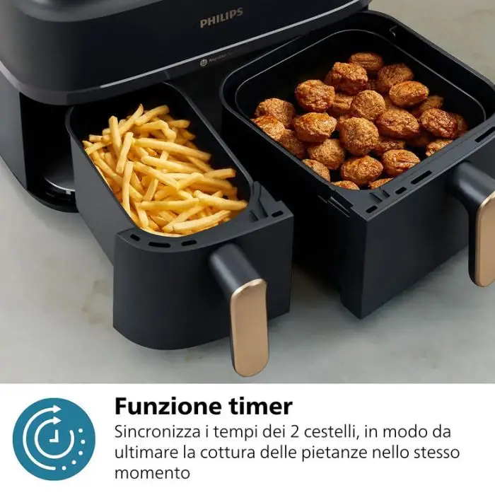 Philips 3000 series Airfryer doppio cestello, friggitrice ad aria da 9.0L, 12 metodi di cottura, App per ricette NA352/00 , 157371 , Immagine 11
