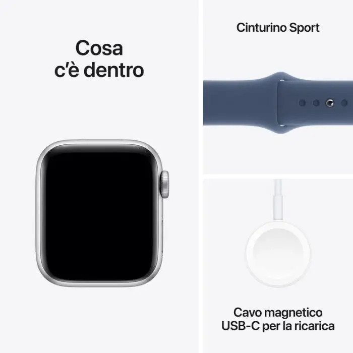 Apple Watch SE GPS + Cellular 40mm Cassa in Alluminio Color Argento con Denim Sport Band - S/M , 155599 , Immagine 7