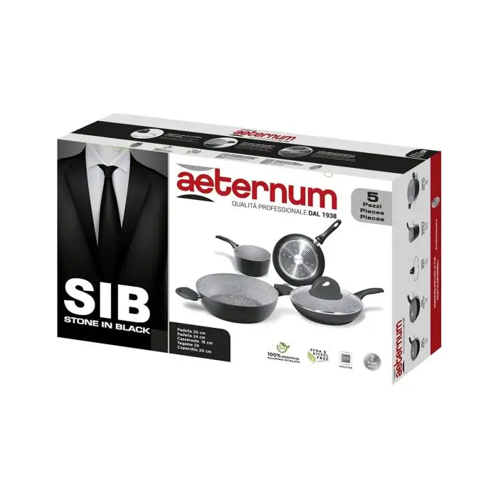 Bialetti Batteria Stone 5 pezzi Y00agd0414 Y00agd0414, Stone In Black in Offerta  Online