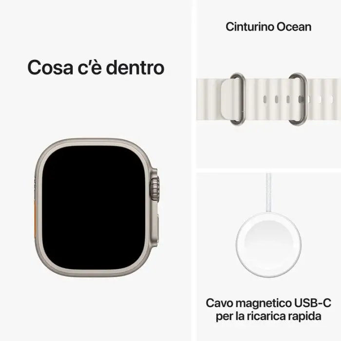 Apple Watch Ultra 2 GPS + Cellular, Cassa 49m in Titanio con Cinturino Ocean Bianco , Pc Notebook , 149725 , Immagine 9