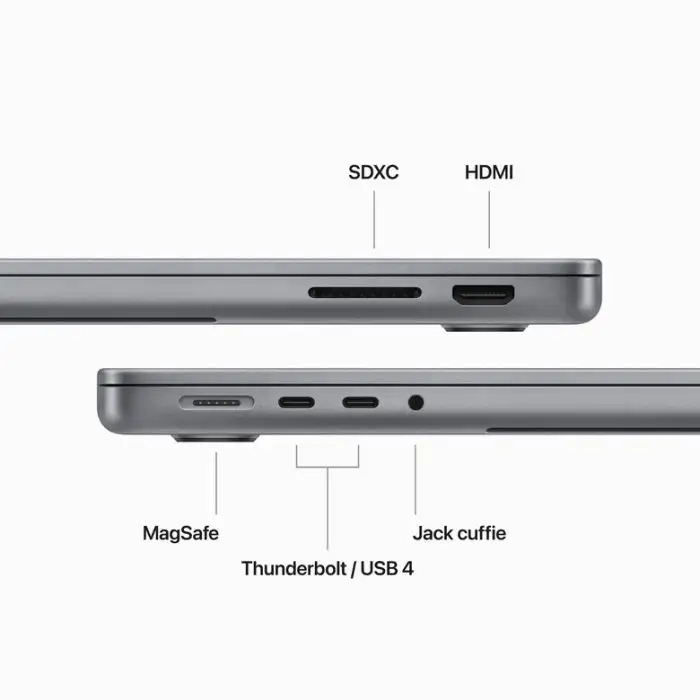 Apple MacBook Pro 14&#039;&#039; M3 chip con 8‑core CPU e 10‑core GPU, 512GB SSD - Grigio Siderale , 150871 , Immagine 6