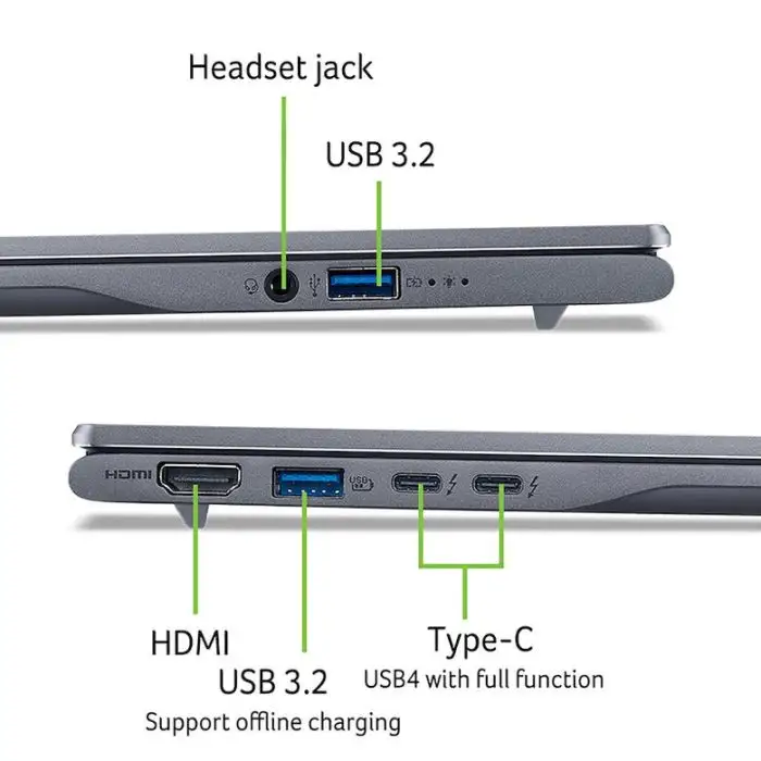 Acer Swift 14 AI SF14-51-76CA Intel Core Ultra 7 256V Computer portatile 35,6 cm (14&quot;) 16 GB DDR5-SDRAM 1 TB SSD Wi-Fi 7 (802.11be) Windows 11 Home Grigio , 156758 , Immagine 9