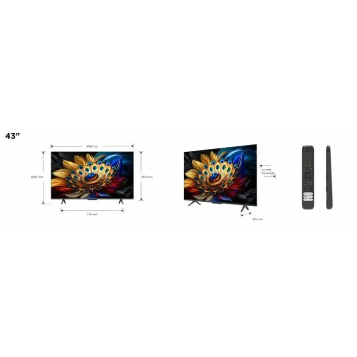 TCL 43C655 Televisione Smart TV 43 Pollici Qled 4K Serie C6 Dolby Vision Atmos Google TV , 154954 , Immagine 3