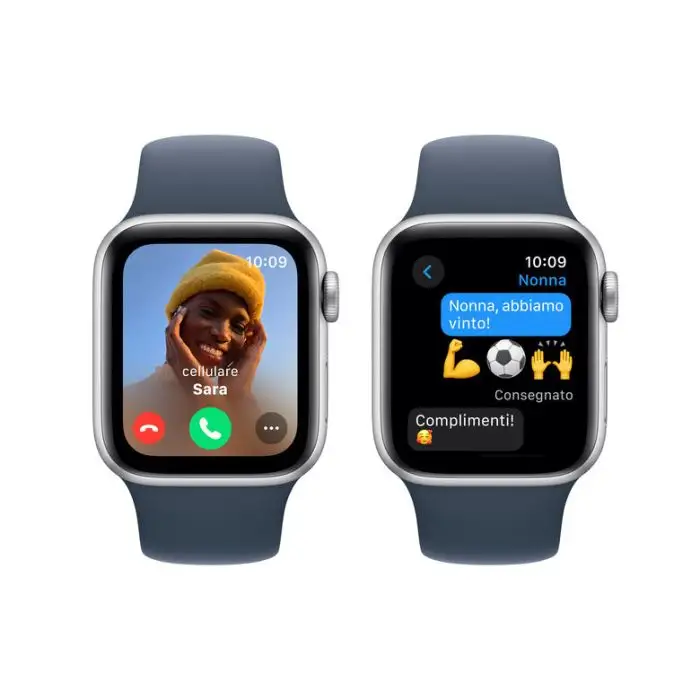 Apple Watch SE GPS Cassa 40mm in Alluminio Argento con Cinturino Sport Blu Tempesta - S/M , 149804 , Immagine 3