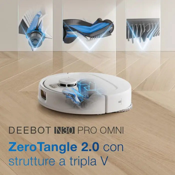 Ecovacs Deebot N30 Pro Omni 0,35 L Robot Aspirapolvere Senza sacchetto Bianco , 158428 , Immagine 7