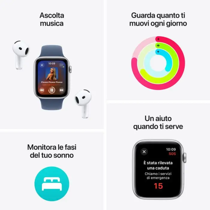Apple Watch SE GPS 40mm Cassa Alluminio Mezzanotte con Mezzanotte Sport Band - M/L , 155562 , Immagine 3