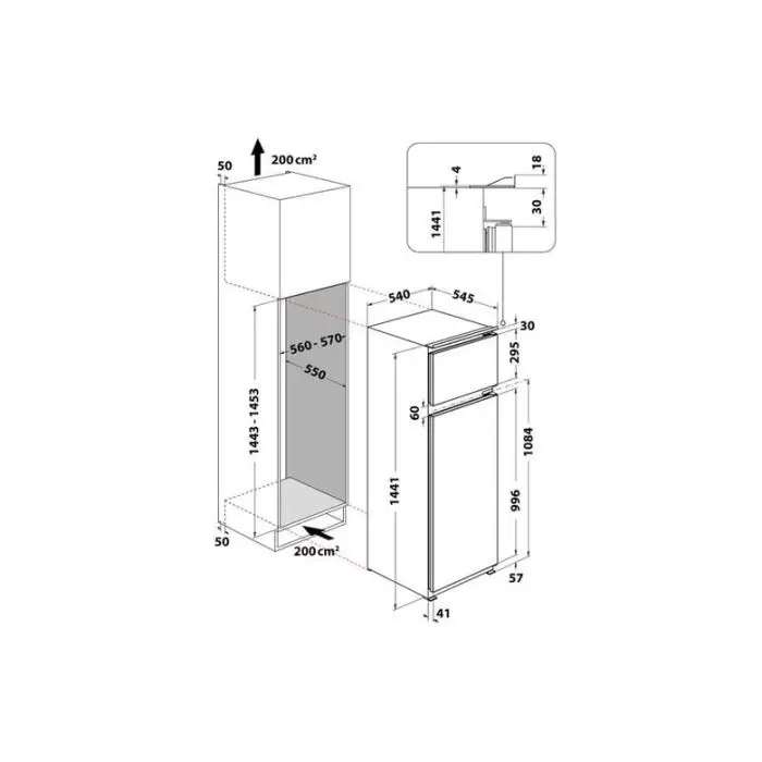 Hotpoint Frigorifero combinato ad incasso BDFS 2422 , 154736 , Immagine 5