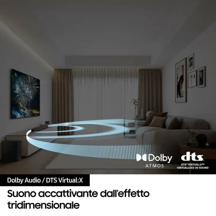 Samsung Soundbar HW-B650D/ZF Serie B, 4 Speaker, Wireless Dolby 5.1ch, Audio a 3.1 Canali, Surround sound expansion, Compatibile con Alexa e Google Assistant, Black , 154813 , Immagine 4