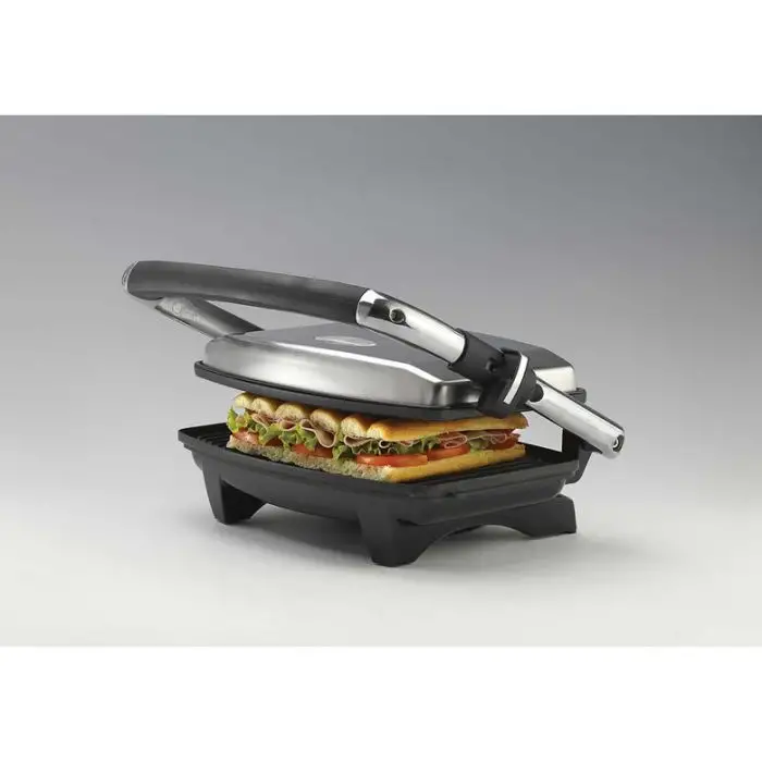 Ariete 1911 Toast &amp; Grill Slim - Piastra elettrica antiaderente per toast e sandwich - piastra rigata - 1000 Watt - Argento , 154586 , Immagine 3