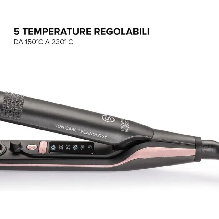 Bellissima Imetec Creativity Multistyle, Piastra per capelli Lisci o Mossi, Rivestimento ceramica, Particelle Diamante, Cheratina, Piastre Flessibili e Calde Anche Esternamente, 5 temperatur , 155356 , Immagine 8