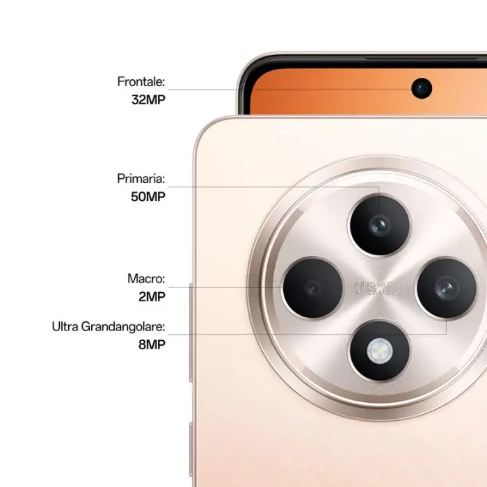 OPPO Reno12 FS 5G AI Smartphone, Tripla fotocamera 50+8+2MP, Selfie 32MP, Display 6.67” 120HZ AMOLED FHD+, 5000mAh, RAM 12GB(Esp4GB/8GB/12GB)+ROM 512GB, [Versione Italia], Amber Orange , 154492 , Immagine 3