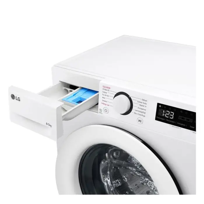 LG D2R3S08NSWW Lavasciuga slim 8/5kg AI DD, Classe E, 1200 giri, AI Wash, Vapore , 150678 , Immagine 6