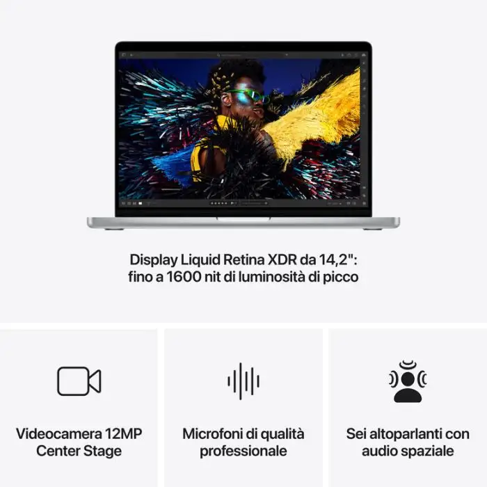 Apple MacBook Pro 14&quot;: Chip M4 Pro con cpu 12 core e gpu 16 core, 512GB SSD - Argento , 156474 , Immagine 6