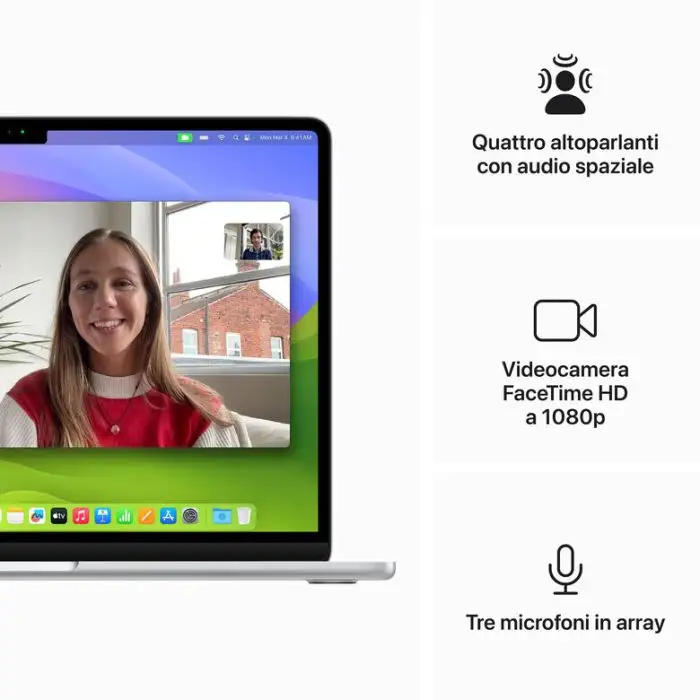 Apple MacBook Air 13&#039;&#039; M3 chip con core 8 CPU e core 8 GPU, 8GB, 256GB SSD Argento , Computer e portatili , 152940 , Immagine 6