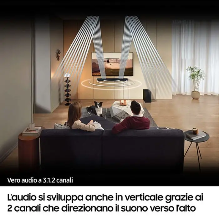 Samsung Soundbar HW-Q600C/ZF Serie Q, 9 speaker, Wireless Dolby Atmos, Audio a 3.1.2 canali, Q-Simphony, Compatibile con Alexa e Google Assistant, Black , 147548 , Immagine 5