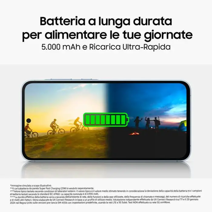 Samsung Galaxy A55 5G Display FHD+ Super AMOLED 6.6”, Android 14, 8GB RAM, 128GB, Dual SIM, Batteria 5.000 mAh, Awesome Lemon , 152921 , Immagine 6