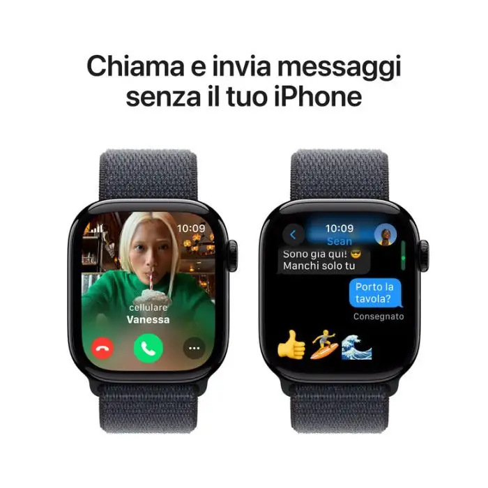 Apple Watch Series 10 Serie 10 GPS + Cellular 42mm Cassa in Alluminio color Jet Black con Sport Loop , 155629 , Immagine 7