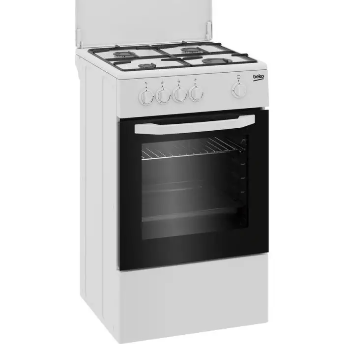 Beko Cucina CSG42009DW, (LxDxA) 50x50x85, Bianca, Forno a gas + grill, piano cottura a gas 4 zone, Coperchio in metallo , 155321 , Immagine 2