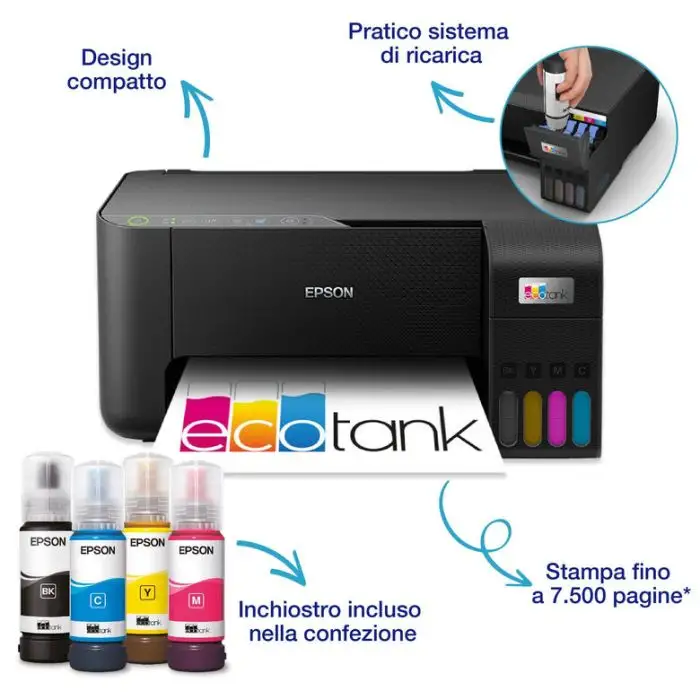 Epson EcoTank ET-2860 Ad inchiostro A4 5760 x 1440 DPI 33 ppm Wi-Fi , 151867 , Immagine 6