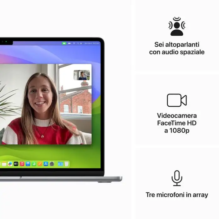 Apple MacBook Air 15&quot;: Chip M3 con CPU 8-core e GPU 10-core, 256GB SSD - Grigio siderale , 156456 , Immagine 6