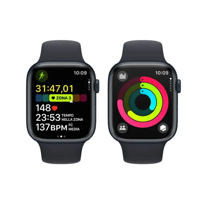 Apple Watch Series 9 GPS Cassa 45mm in Alluminio Mezzanotte con Cinturino Sport Loop Mezzanotte , 149754 , Immagine 8